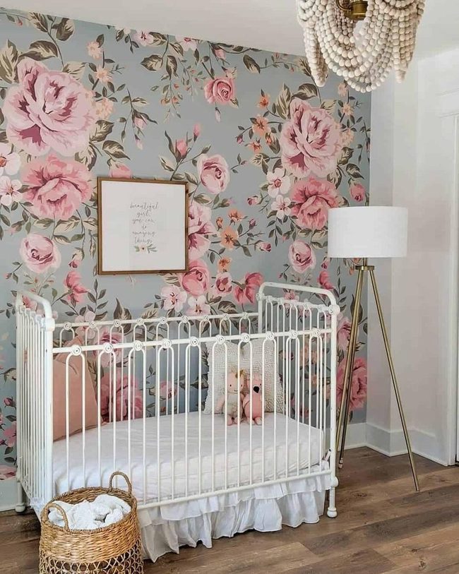 Teal Pink Floral Nursery