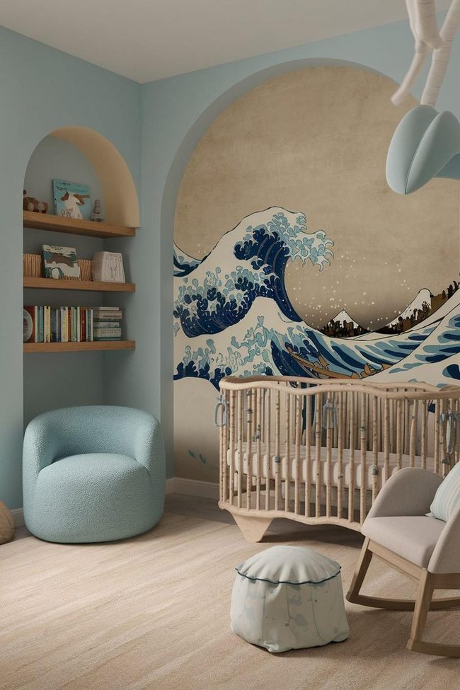 Blue Wave Nursery Wall