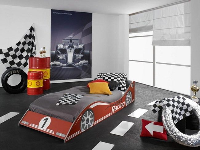 Red Race Car Bed