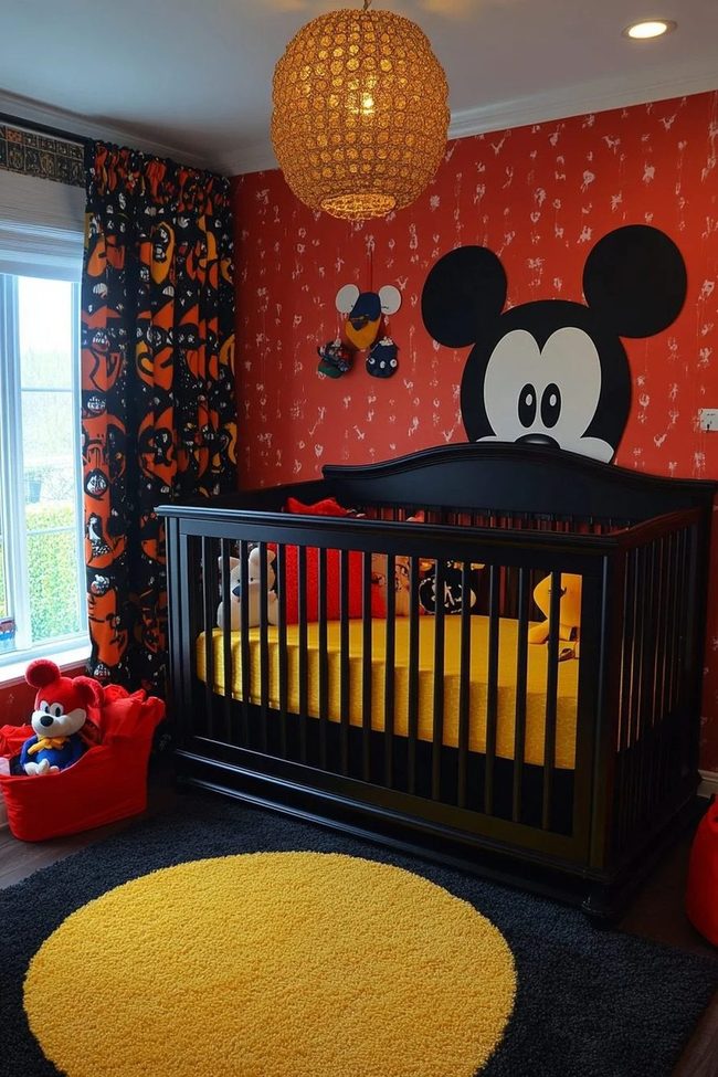 Crimson Mickey Mouse Nursery