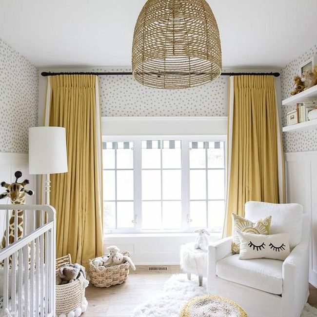 Sunny Yellow Nursery With Giraffe