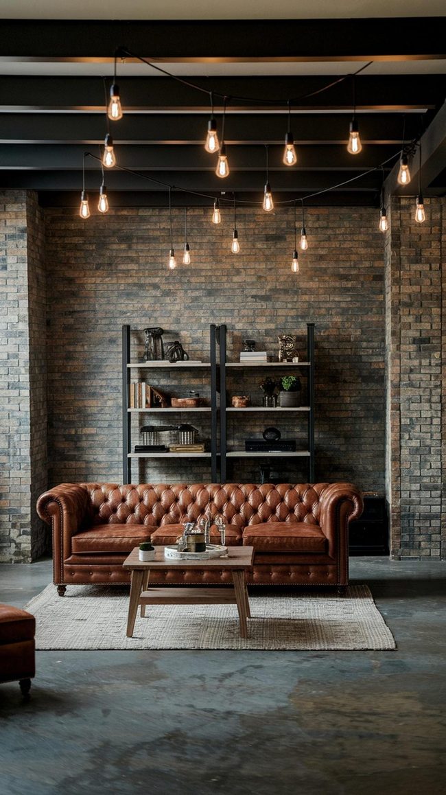 Raw Brick With Black Metal Windows