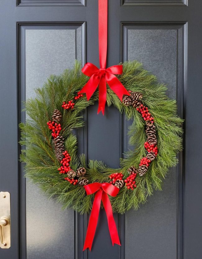 Pine Wreath with Chromelic Accents