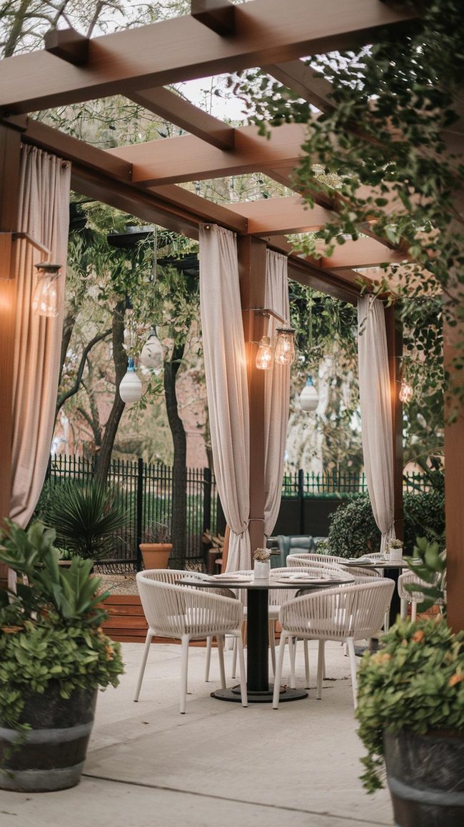 Overhead Metal Frame For Dining Area