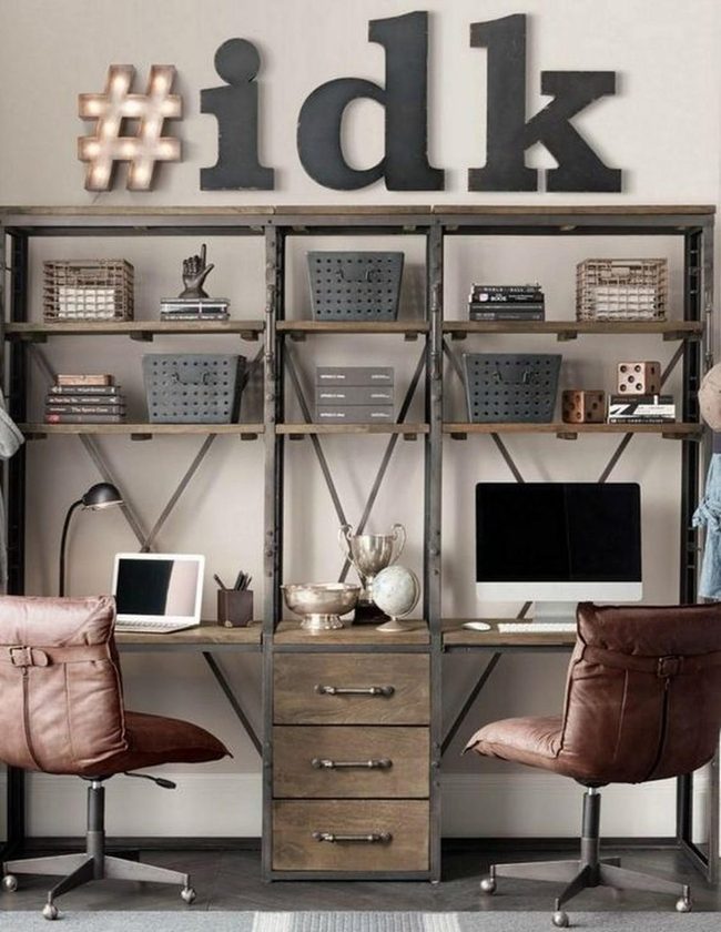 Brown Leather Workspace Duo
