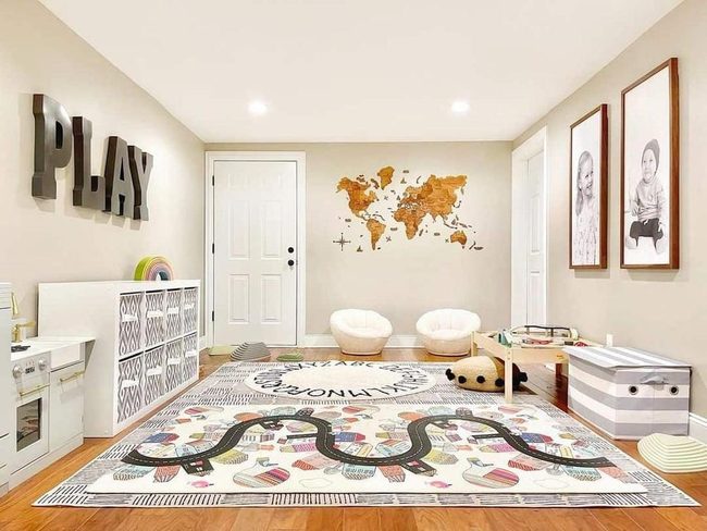 Patterned Playroom Storage System