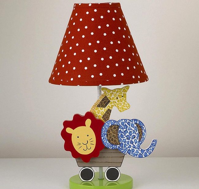 Red Polka-Dot Animal Track Lamp