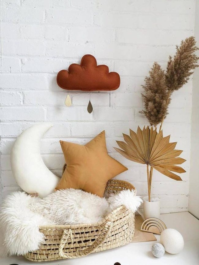 Woven Basket With Dreamy Mobiles