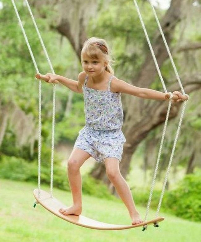 Wooden Swing, Flowered Dress, Sunlight