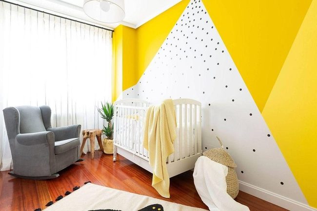 Sunny Nursery With Geometric Accents