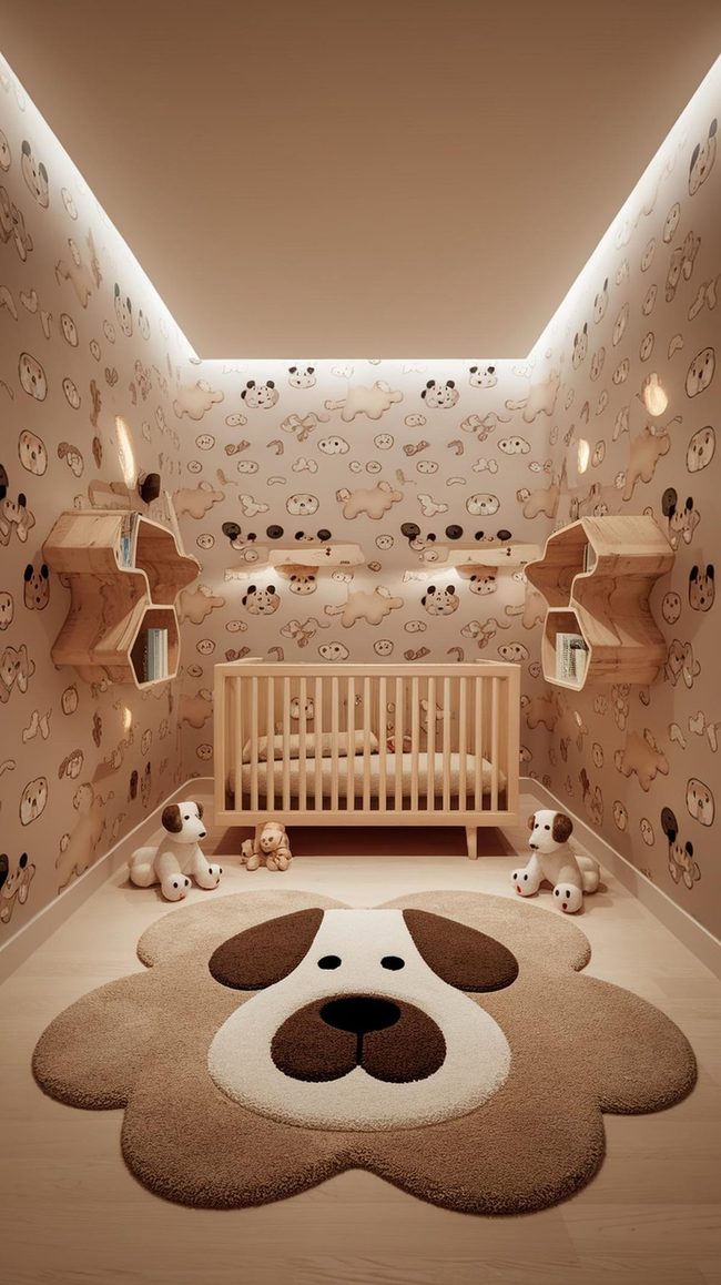 Puppy Prints, Neutral Tones, Growing Room