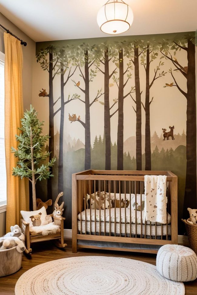 Green Forest Nursery with Animals