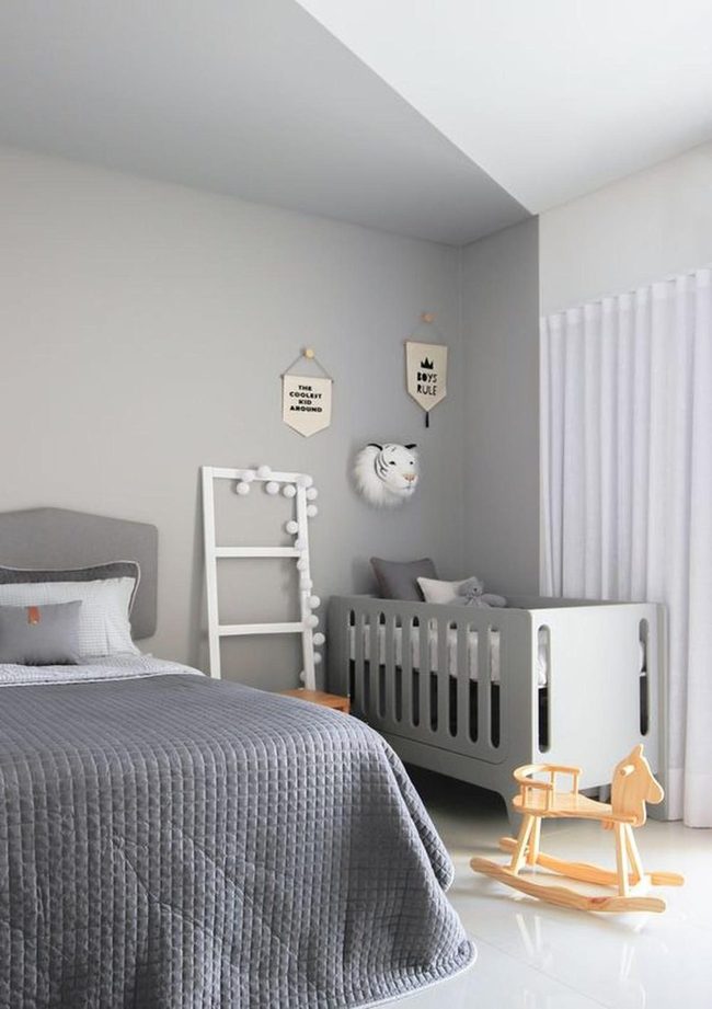 Soft Gray Nursery With Wooden Touches