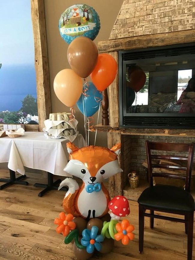 Fox Balloon Birthday Centerpiece