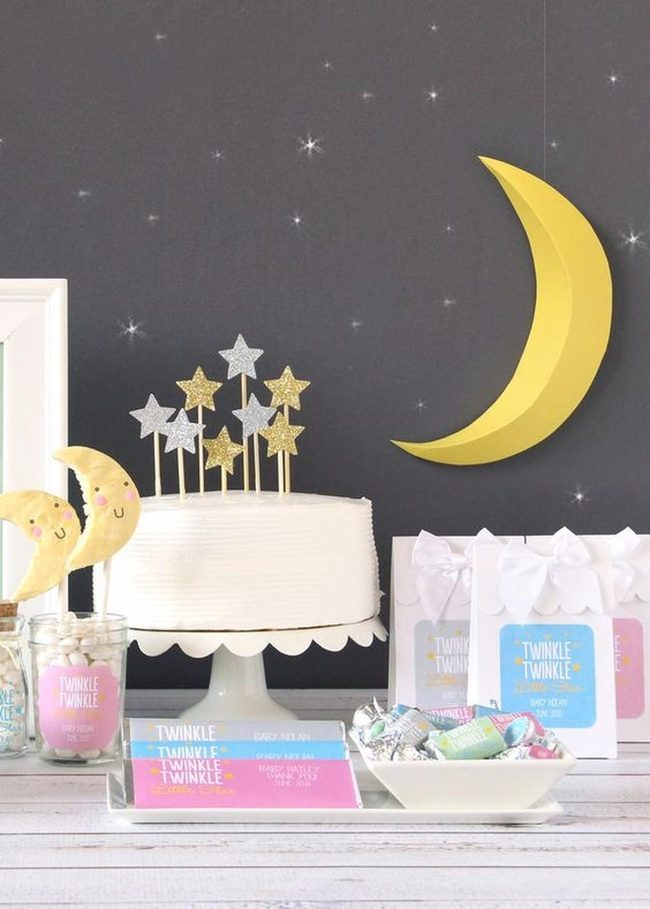 Bright Yellow Crescent Moon Party