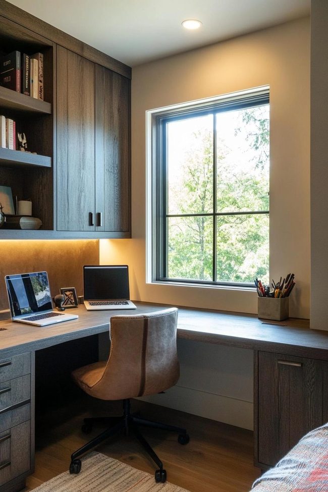 Organized Corner Study Space