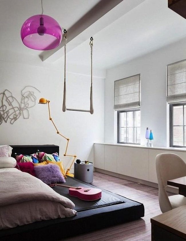Purple Pendant Statement Bedroom