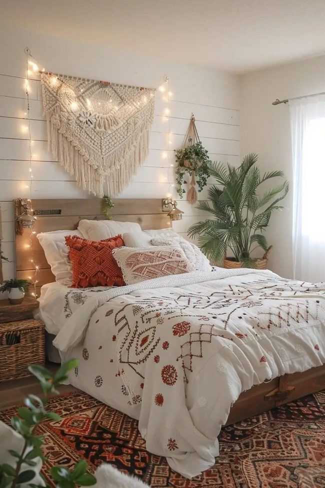 Patterned Textiles, Macramé, Green Plants