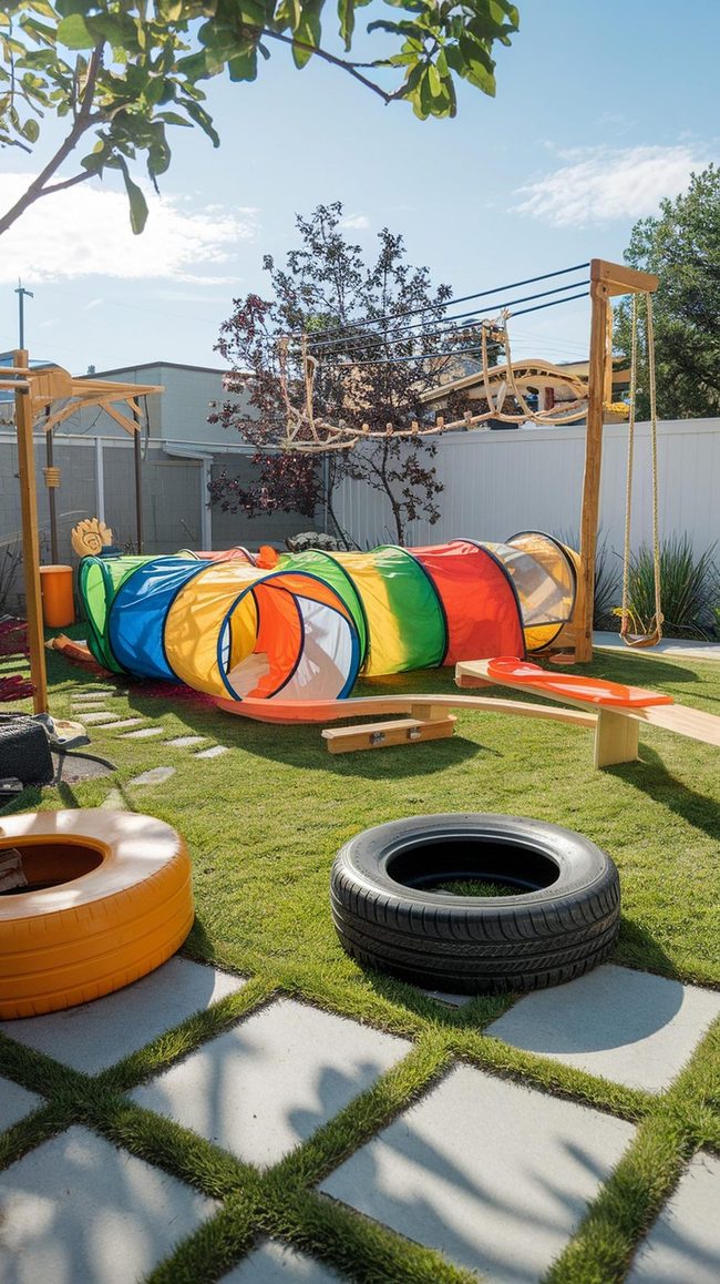 Backyard Obstacle Course Rainbow