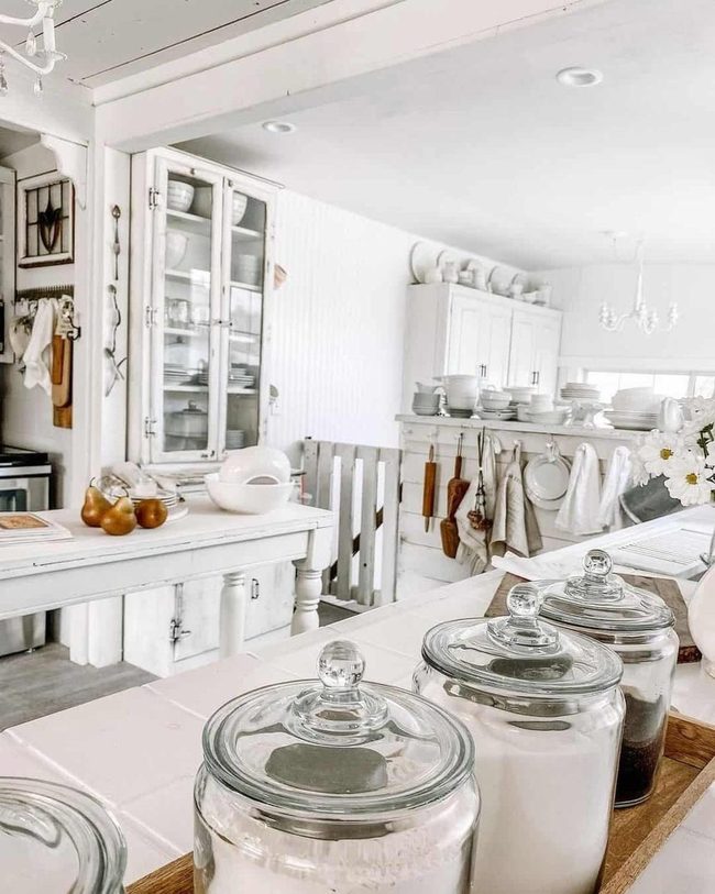 Whitewashed Kitchen With Wood Details