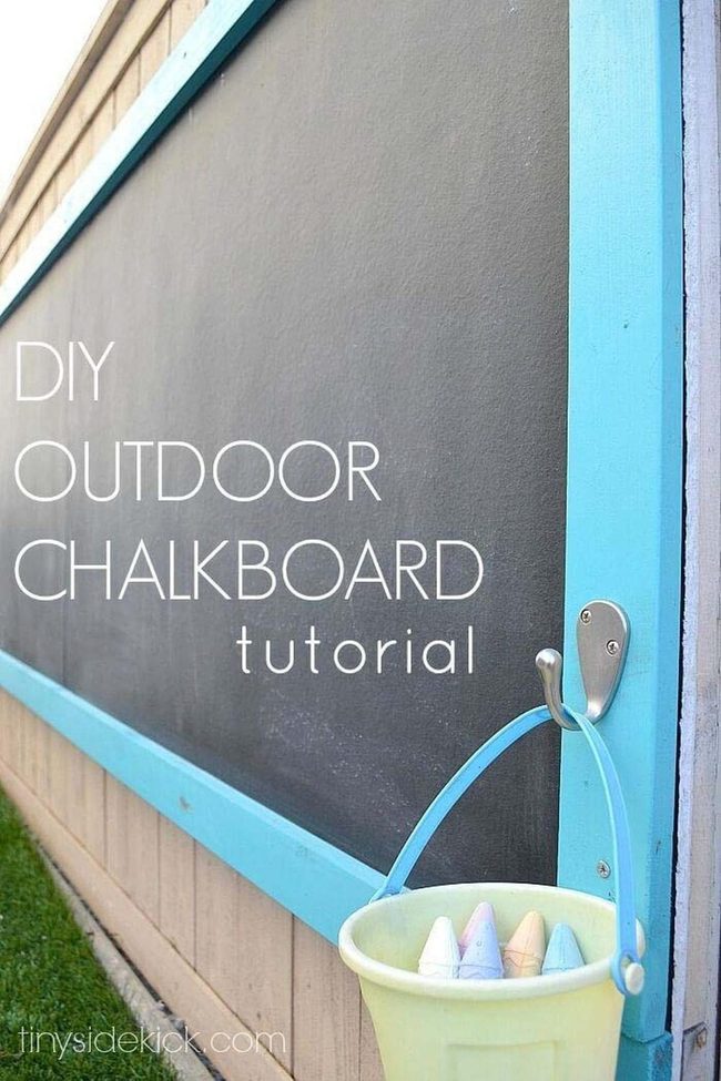 Backyard Chalkboard Creative Station