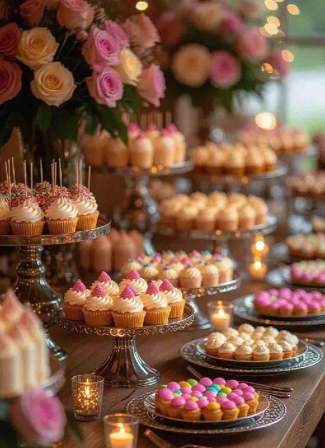 Tiered Cakes Colorful Candy Display