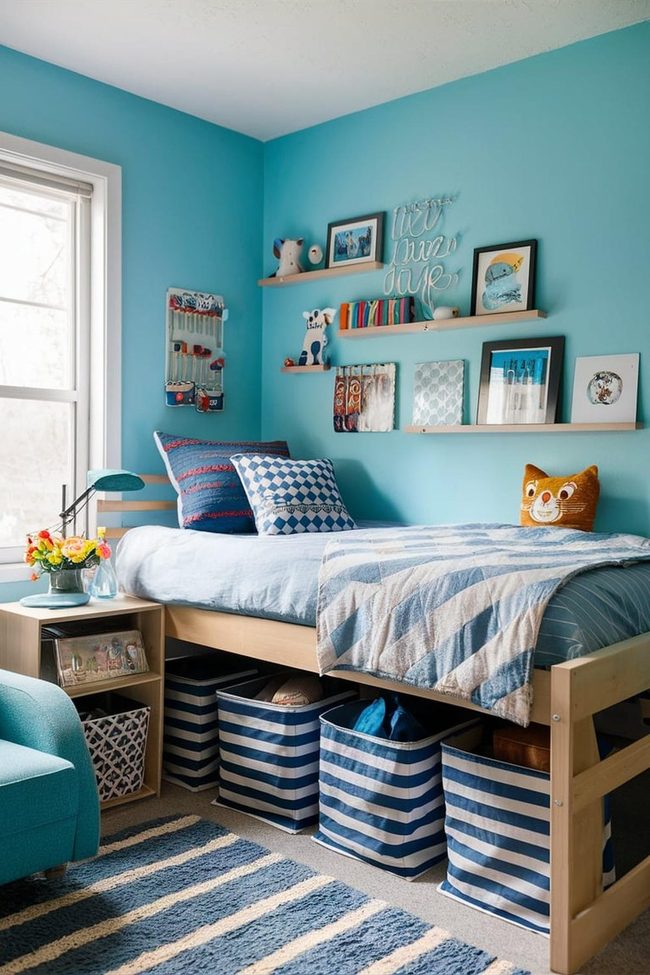 Blue Underbed Storage Bins