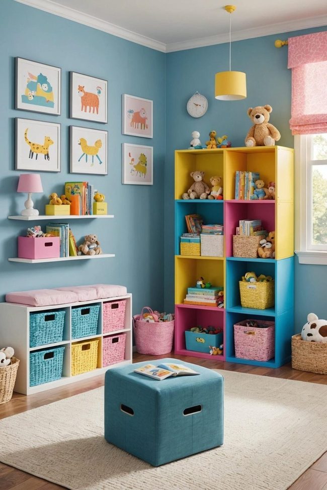 Rainbow Bins Tidy Playrooms