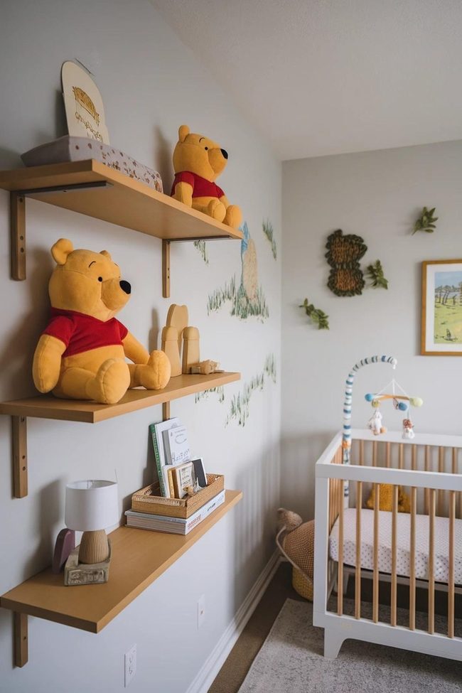 Tiered Pooh Plush Display Shelves