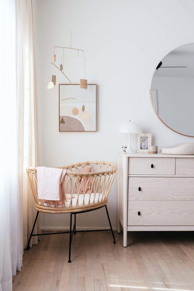 Woven Rattan Bassinet Soft Minimalism