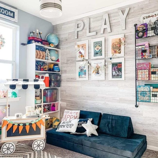 Metal Letters Over Gray Shiplap