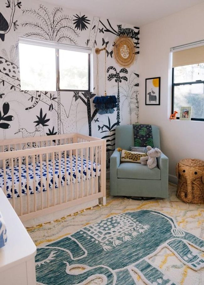 Black And White Jungle Nursery