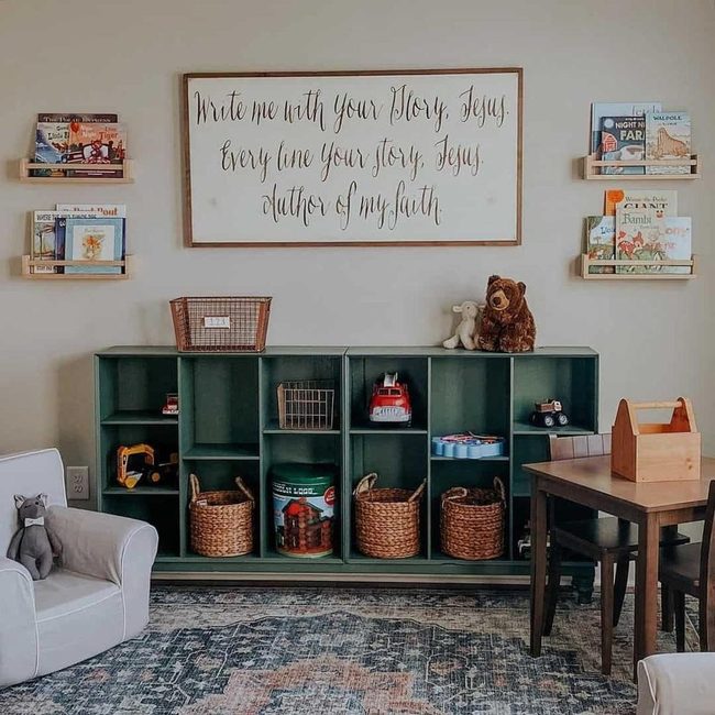 Oriental Carpet Playroom Green