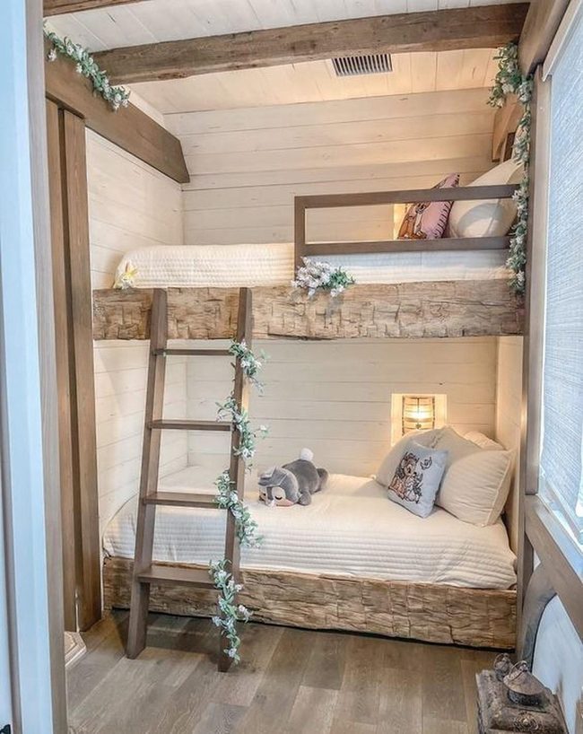 White Bunk Beds Natural Wood