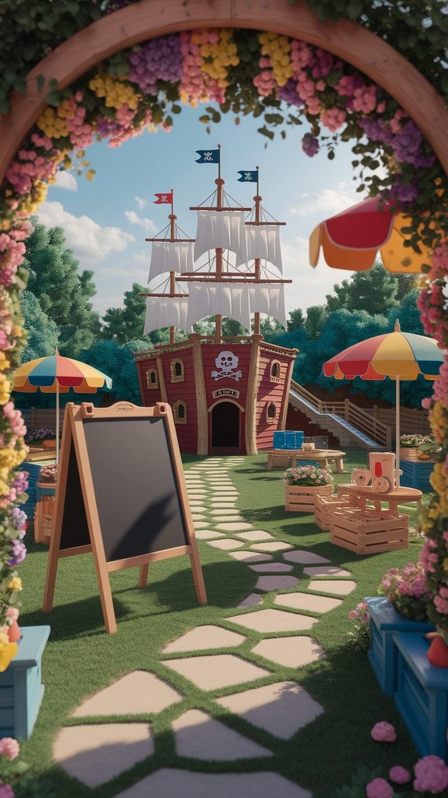 Children'S Storybook Garden With Play Structures