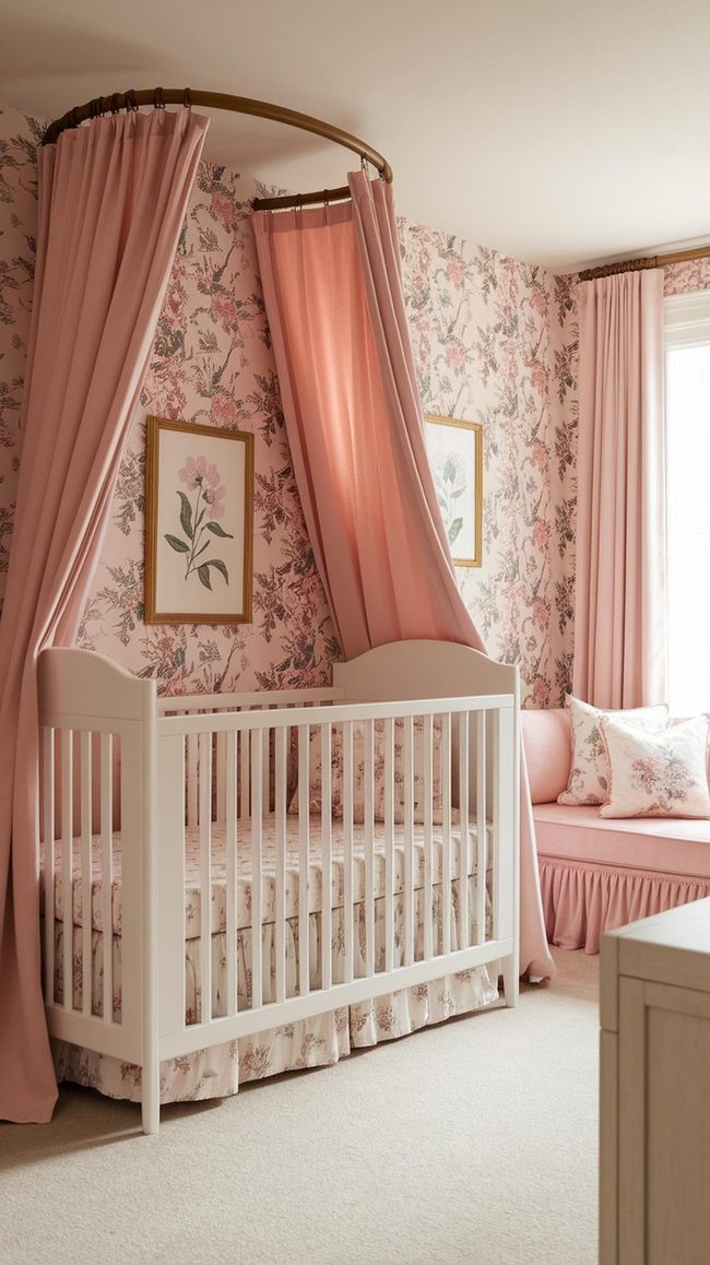 Pink Floral Garden Girl'S Bedroom