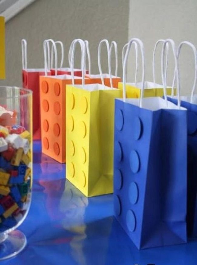 Colorful Building Block Gift Bags