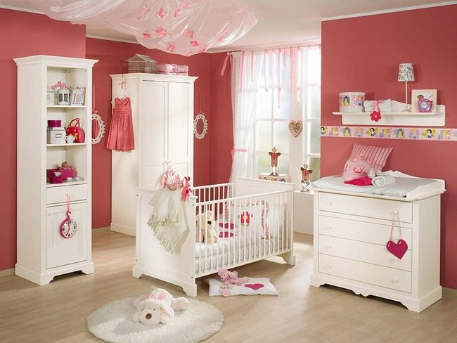 Pink Nursery With White Furniture Essentials