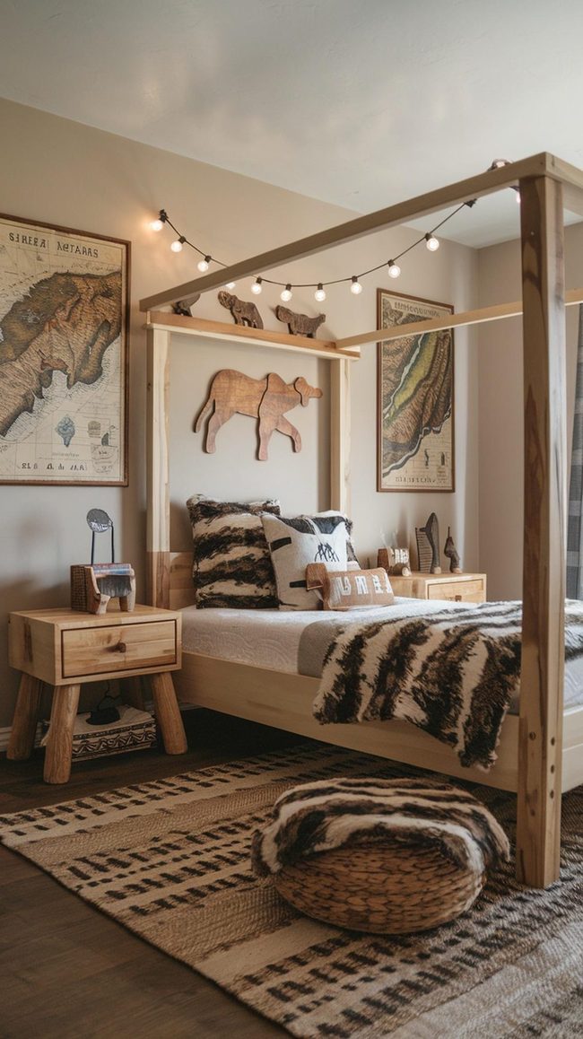 Wooden Cabin Bedroom for Boys