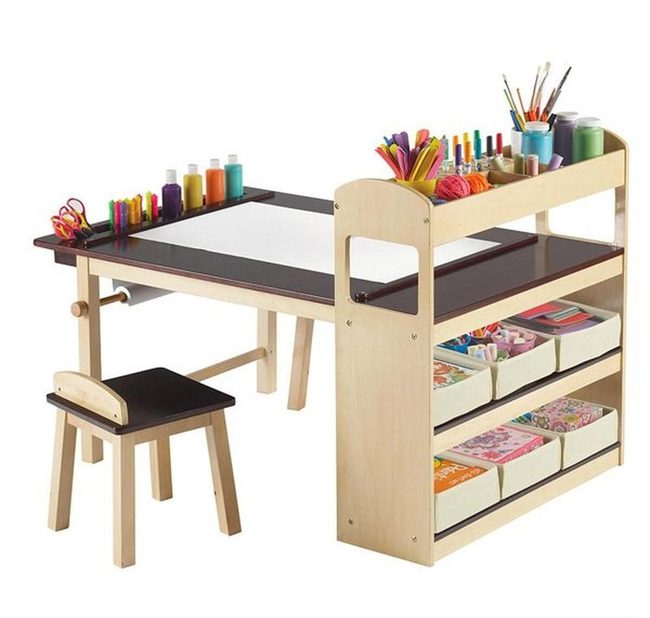Integrated Storage Art Table For Toddlers