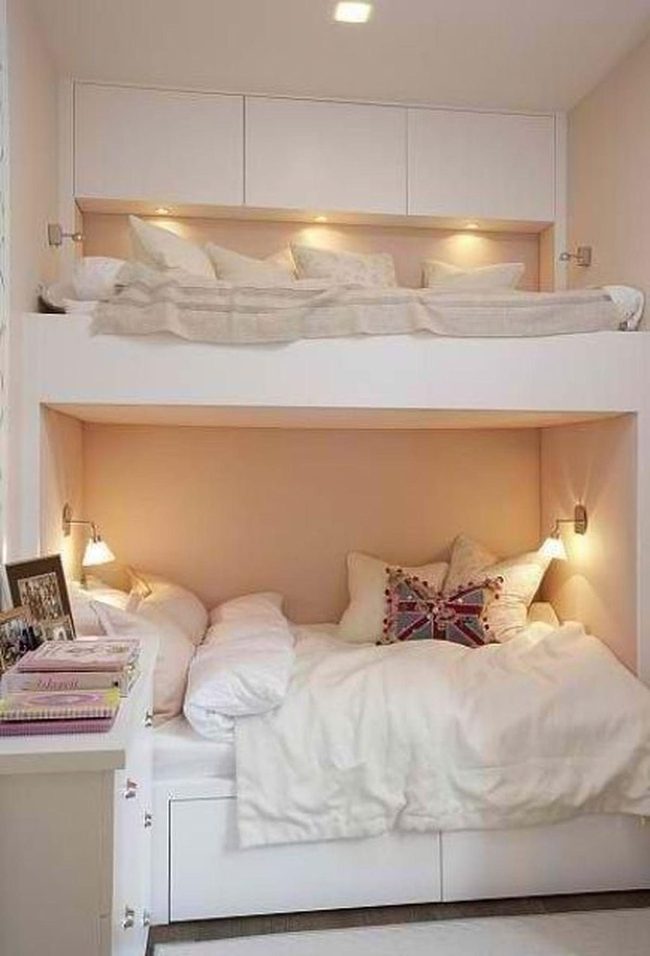 White Bunk Beds, Soft Pendant Lights