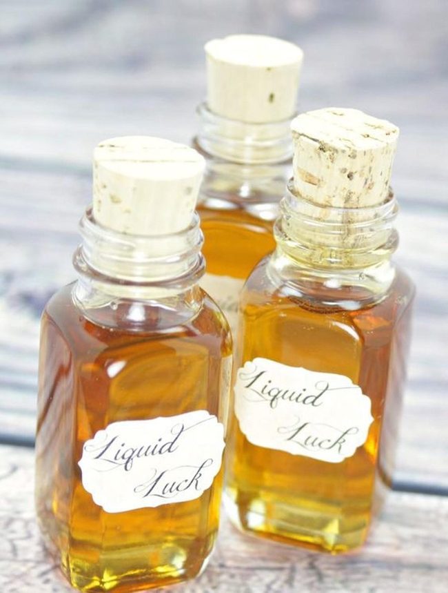 Amber Glass Vessels With Cork Stoppers