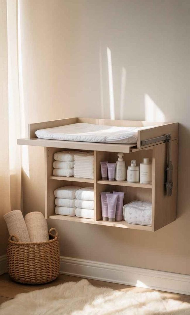 Fold-Down Changing Table Space-Saver