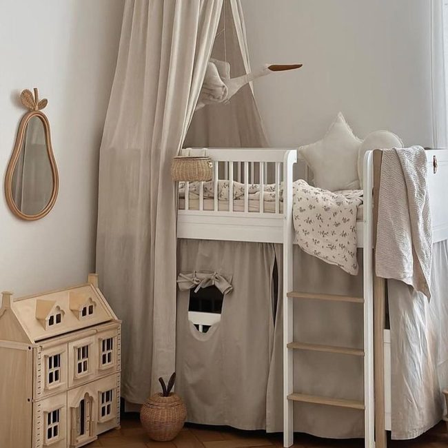 White Loft With Hidden Play Tent