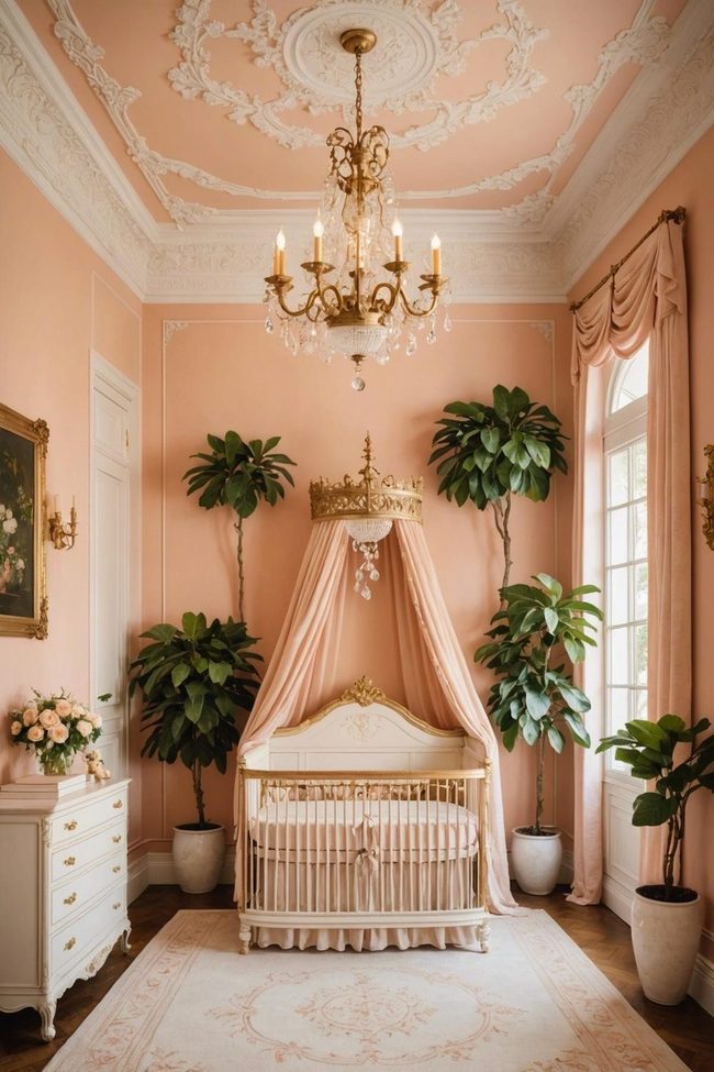 Peach Walls with Golden Accents