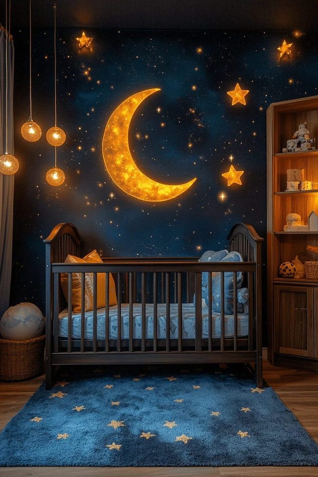 Midnight Blue Celestial Nursery