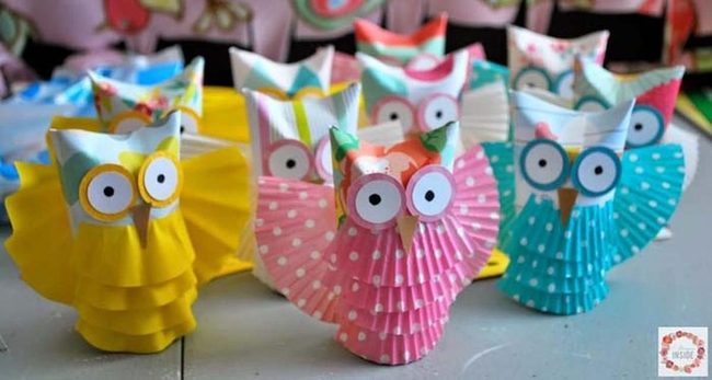 Painted Cardboard Tube Owls