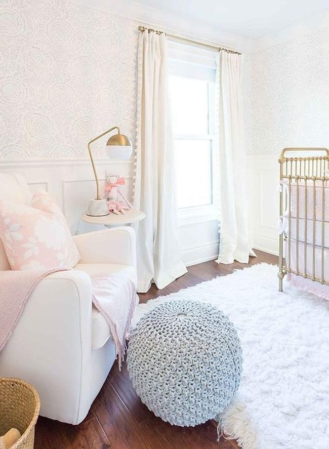 Gold Crib White Nursery