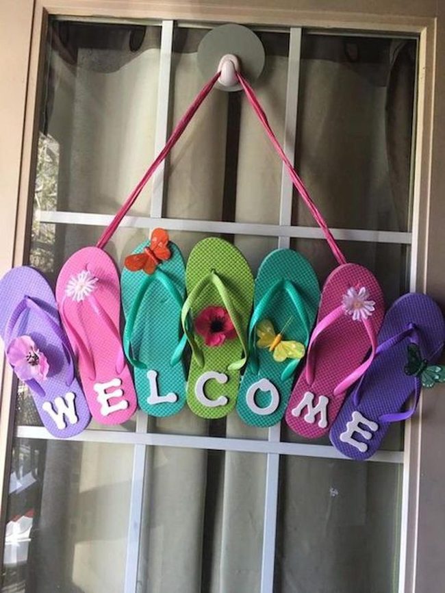 Neon Flip-Flops Welcome Statement