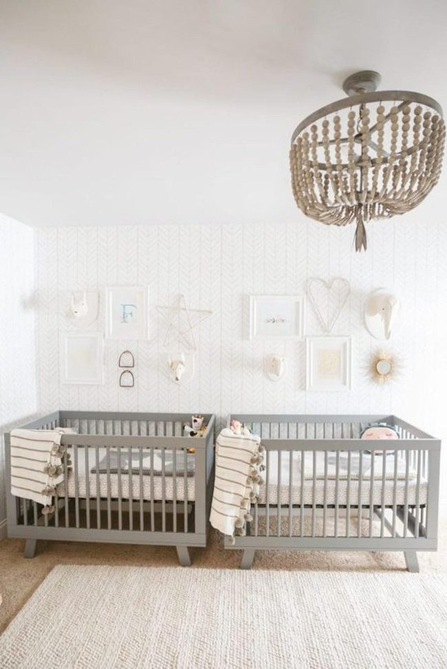 Gray Twin Cribs, Woven Light